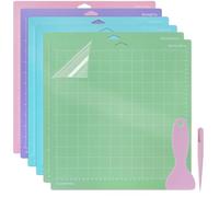 COEWUR 6 Pack Cutting Mat for Cricut, 12x12 Inch Light/Standard/Grip/FabricGrip Mats with Tweezers Scraper for Cricut Maker and Explore Cutting Machines