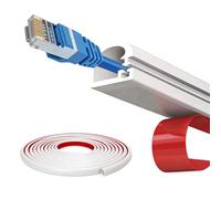 COEWUR 6M Mini White Silicone Cable Trunking for one Cord, Flexible Self-Adhesive Wire Covers for Cables, Half Round TV Cable Hider for Wall, Suitable for Wall, Floor & Ceiling Cables Management