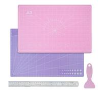 COEWUR A3 Cutting Mat Pink and Purple - 12 x 18 Inch Thickened Self Healing Crafting Board Mat with Centimeter Inch Grid Lines - Non-Slip, No Scratches-for Using Rotary Cutter Craft Knife Paper Knife