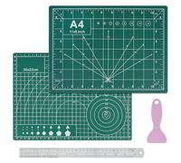 COEWUR A4 Self Healing Sewing Mat, 12 x 9 Inch Double-Sided Cutting Mat with Ruler Set, Non-Slip Craft Cutting Board for Using Craft Knife Paper Knife - Printed Grid Lines Scale