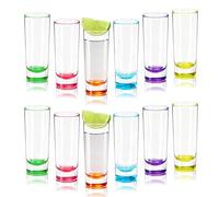 COEWUR Shot Glasses 65ml, Large Shot Glasses Set of 12, Barware Heavy Base Set for Vodka, Whisky, Tequila Shots, Stackable