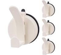COEWUR Suction Hooks, 4 Packs Reusable Multifunctional Push and Lock Sucker Hooks Heavy Duty Max Load 5KG, Waterproof Plastic Suction Cup Hook for Bathroom Kitchen Mirror Window