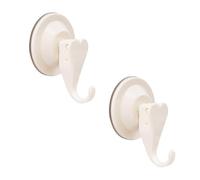 COEWUR Suction Hooks (Pack of 2) Strong Vacuum Cup Hangers Powerful Push Removable Heavy Duty Hooks for Kitchen, Bathroom and Living Room Pendants Holds Up to 5kg White