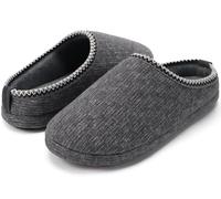 COFACE Mens Cozy Sock Slippers Scuff Comfy Memory Foam Slip On Soft Bedroom Clog House Shoes for Man Indoor Outdoor Grey Size 13