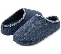 COFACE Mens Cozy Sock Slippers Scuff Comfy Memory Foam Slip On Soft Bedroom Clog House Shoes for Man Indoor Outdoor NavyBlue Size 10