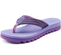 COFACE Womens Arch Support Flip Flops Yoga Mat Memory Foam Comfortable Thick Cushion Walking Thong Sandals Ladies Slip On Summer Beach Pool Orthotic Recovery Plantar Fasciitis Slippers Purple Size 7