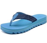 COFACE Womens Arch Support Flip Flops Yoga Mat Memory Foam Comfortable Thick Cushion Walking Thong Sandals Ladies Slip On Summer Beach Pool Orthotic Recovery Plantar Fasciitis Slippers Blue Size 4