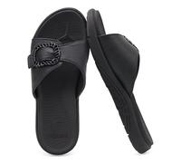 COFACE Womens Dressy Orthotic Slides Lightweight Yoga Mat Thick Cushion Recovery Walking Sandals Adjustable with Comfortable Plantar Fasciitis Arch Support Black Size 7.5