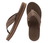 COFACE Womens Orthopedic Flip Flops Comfortable Orthotic Arch Support Sandals Open Toe Soft Cushion Recovery Plantar Fasciitis 2025 Summer Walking Slip On Ladies Flip Flops for Woman Brown Size 5