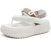 COFACE Womens Orthopedic Walking Sandals Comfortable Plantar Fasciitis Arch Support Athletic Recovery Outdoor Hiking Cushion Water Waterproof Camping Cruise Flip Flops Adjustable White Size 5