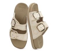 COFACE Womens Sandals 2026 Buckles Arch Support Summer Beach Vacations Essentials Comfort Trendy Dressy Fashion Casual Cute Classy Cloud Slides Beige Size 9