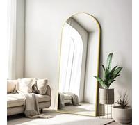 COFENY Arch Full Length Mirror, 165 x 60 cm Gold Full Mirror with Aluminum Frame Standing Leaning or Hanging for Bedroom Living Room Entryway