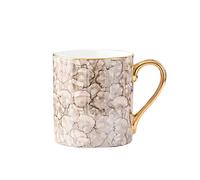 Coffe Mug Golden Striped Bone China Coffee Mug Afternoon Tea Office Water Cup,Breakfast Cup(With Golden Handle)/ 380ml Coffe Mugs (Color : Blue)