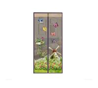 ( Coffee, 100*210cm) Magic Curtain Door Mesh Magnetic Fastening Mosquito Fly Bug Insect Net Screen