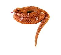 (coffee, 110cm) 80-210CM Realistic Python Snake Plush Doll Soft Stuffed Reptile Toy for Kids Adults Halloween Decor Prop