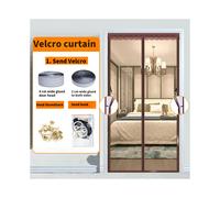 (coffee, 180x220cm(70x86inch)) Magnetic mosquito net door, insect repellent curtains for French doors to prevent mosquitoes and other pests, quick installation. - coffee