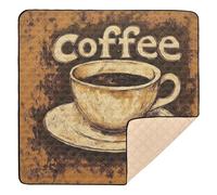Coffee 3_3 Large Non-Slip Baby Playmat for Indoor Outdoor Water Resistant Activity Entertainment Mat for Babies Infants Toddlers, 50'' x 50''