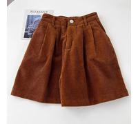 (coffee, 3XL) Women's High Waist Retro Corduroy A-Line Shorts - 2023 Autumn/Winter Collection