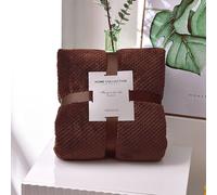 (Coffee, 45x65cm/17.71x25.59in) 4 Size Popcorn Waffle Blanket Fleece Travel Throw Sofa Bed Warm Blanket Cosy