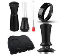Coffee Accessories Set, Espresso Tamper, 58mm Coffee Tamper,Tamper Mat, Dosing Funnel, Spring-Loaded Tamper Flat Stainless Steel Base Compatible with Espresso Aluminum Handle Accessories