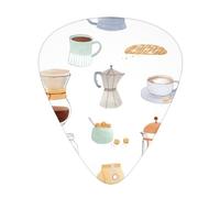 Coffee Afternoon Tea Acoustic GuitarGuitar Picks 12 Pcs, Electric Guitar Essential Thick And Thin Guitar Plectrums Students 0.46 0.96 0.71 Mm