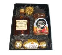 Coffee & Alcohol Gift Box | Hamper | Present | Christmas Gifts | Birthday Gift | Jamaican Rum | Gifts for Him | Caribbean Gifts (Hennessy VS Cognac 100ml)