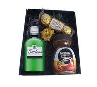 Coffee & Alcohol Gift Box | Hamper | Present | Christmas Gifts | Birthday Gift | Jamaican Rum | Gifts for Him | Caribbean Gifts (Gordon's Gin 20cl)