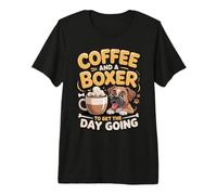 Coffee and a Boxer to Get the Day Going Premium T-Shirt