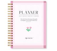 Coffee and Bible Time Undated Christian Calendar Planner - Inspirational Bible Verses, Faith-Based Spiral Monthly Planner for Women, Scripture & Prayer Organization