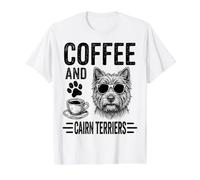 Coffee and Cairn Terriers Funny Cairn Terrier Value Graphic T-Shirt, Men, White, M