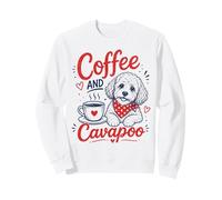 Coffee and Cavapoo Dog Mom, Fun Cozy Pet Parent Fluffy Puppy Sweatshirt