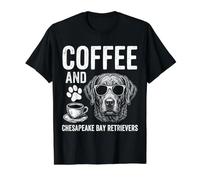 Coffee and Chesapeake Bay Retriever Value Graphic T-Shirt, Men, Black, M