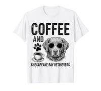 Coffee and Chesapeake Bay Retriever Value Graphic T-Shirt, Men, White, M