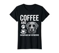 Coffee and Chesapeake Bay Retriever Value Graphic T-Shirt, Women, Black, S