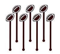 Coffee and Cocktail Stirrers, Reusable Plastic Drink Stirrer Sticks, 24 Football Swizzle Sticks, Use as a Cocktail Garnish or Mixers, Football Party, Football Decorations and Bar Supplies, 6 inch