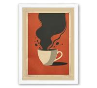 Coffee and Contemplation Minimalist Framed Wall Art Print A1 (84.1×59.4cm) White, Wall Decor for Living Room, Bedroom, Office & Home, Ready to Hang, Art Gift