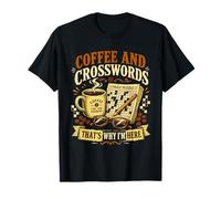 Coffee and Crosswords Funny Puzzle Lover Quote for Solvers T-Shirt