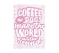 Coffee and Dogs take Motivational Quotes to The Next Level Lettering Decals 36x50.6cm Multiple Size Options Pink
