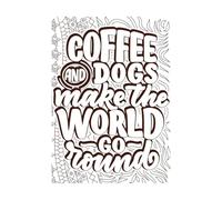 Coffee and Dogs take Motivational Quotes to The Next Level Lettering Decals 57.6x81cm Art Mural Painting Coffee