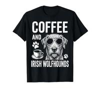 Coffee and Irish Wolfhounds Funny Irish Wolfhound Value Graphic T-Shirt, Men, Black, M