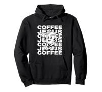 Coffee and Jesus All-Over Pattern Barista Christian Mom Art Pullover Hoodie