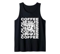 Coffee and Jesus All-Over Pattern Barista Christian Mom Art Tank Top