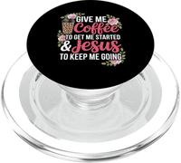 Coffee and Jesus Women's Misses Unisex Funny Teacher PopSockets PopGrip for MagSafe