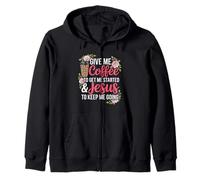 Coffee and Jesus Women's Misses Unisex Funny Teacher Zip Hoodie