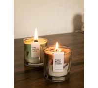 Coffee and Matcha Scented Candle Set, Iced Matcha Latte and Cold Brew Coffee Fragrances, Glass Jar Candles, Single Piece