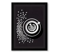 Coffee and Movement Minimalist Framed Wall Art Print A1 (84.1×59.4cm) Black, Wall Decor for Living Room, Bedroom, Office & Home, Ready to Hang, Art Gift
