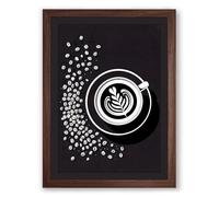 Coffee and Movement Minimalist Framed Wall Art Print A2 (59.4×42cm) Walnut, Wall Decor for Living Room, Bedroom, Office & Home, Ready to Hang, Art Gift