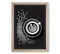 Coffee and Movement Minimalist Framed Wall Art Print A4 (29.7×21cm) Oak, Wall Decor for Living Room, Bedroom, Office & Home, Ready to Hang, Art Gift