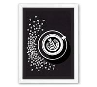 Coffee and Movement Minimalist Framed Wall Art Print A4 (29.7×21cm) White, Wall Decor for Living Room, Bedroom, Office & Home, Ready to Hang, Art Gift
