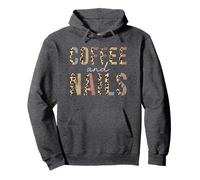 Coffee And Nails Leopard Nail Stylist Nail Artist Nail Tech Pullover Hoodie